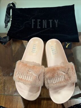 Fenty x Puma Women’s Pink Furry Slide Sandals